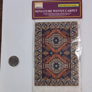 Turkish Dollhouse Miniature Woven Carpet Rug Souvenir